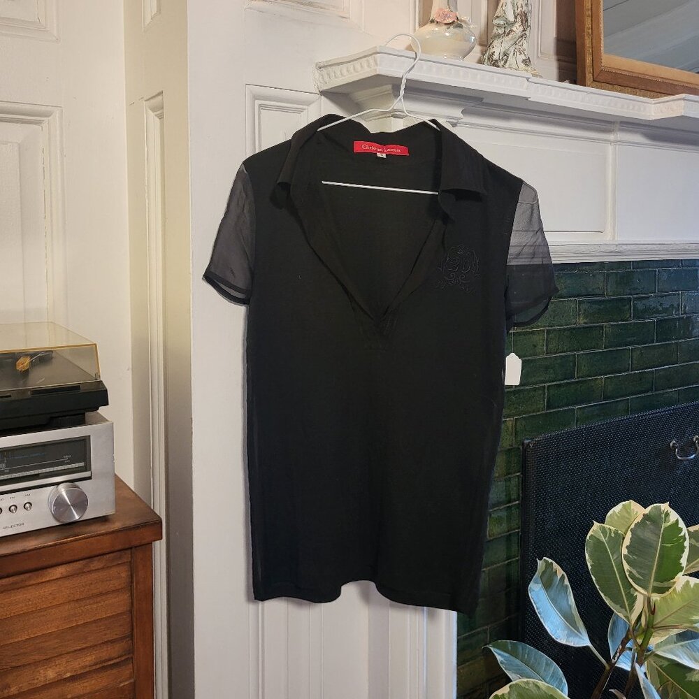 Christian Lacroix Black Polo Top - Medium